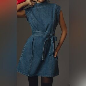 New Porridge cut out denim mini dress